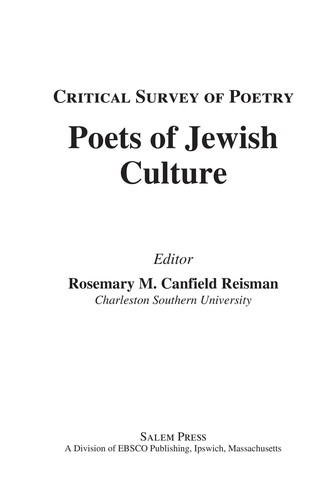 Cover for Poets of Jewish culture