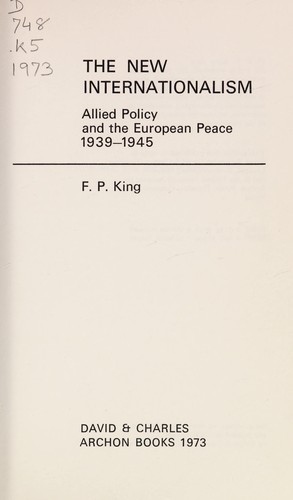 Cover for The new internationalism