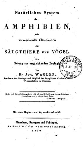 Cover for Natürliches System der Amphibien