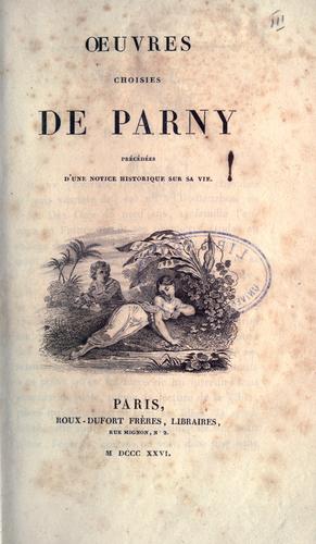 Cover for OEuvres choisies de Parny
