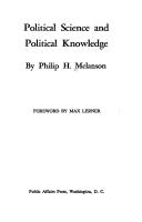 Cover for Political science and political knowledge