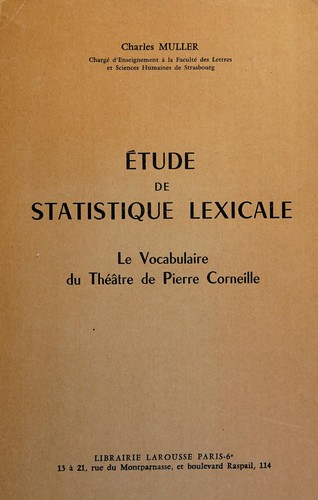 Cover for Étude de statistique lexicale