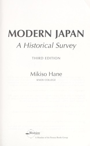 Cover for Modern Japan