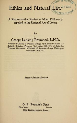 Cover for Ethics and natural law