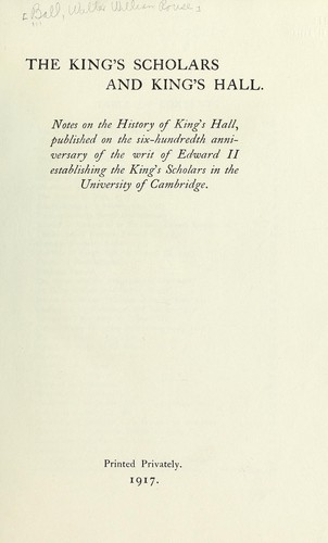 Cover for The King's scholars and King's Hall