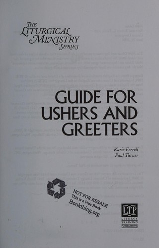 Cover for Guide for Ushers and Greeters