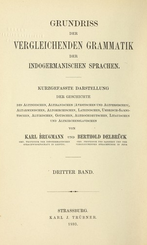 Cover for Grundriss der vergleichenden Grammatik der indogermanischen Sprachen