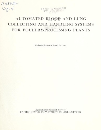 Cover for Automated blood and lung collecting and handling systems for poultry-processing plants