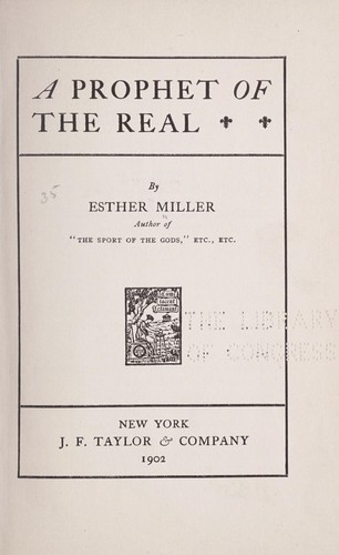 Cover for A prophet of the real
