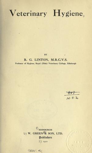 Cover for Veterinary hygiene.
