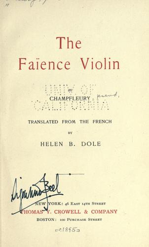 Cover for The faïence violin