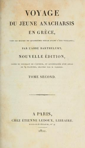 Cover for Voyage du jeune Anacharsis en Grèce, vers le milieu du quatrième siècle avant l'ère vulgaire