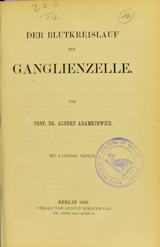Cover for Die Brutkreislauf der Ganglienzelle