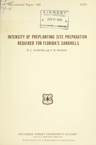 Cover for Intensity of preplanting site preparation required for Florida's Sandhills