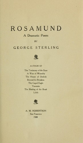Cover for Rosamund, a dramatic poem
