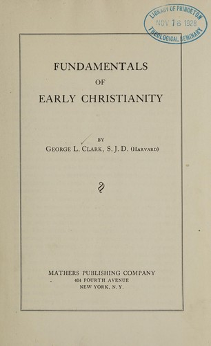 Cover for Fundamentals of early Christianity
