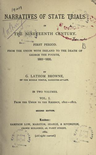 Cover for Narratives of state trials in the nineteenth century