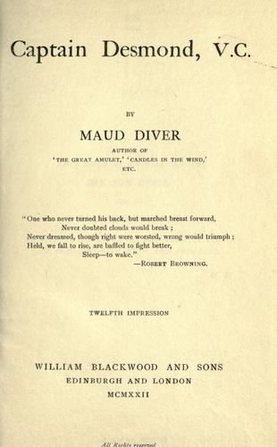 Cover for Captain Desmond, V.C.