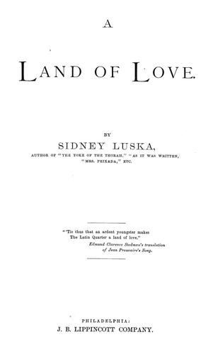 Cover for A land of love.