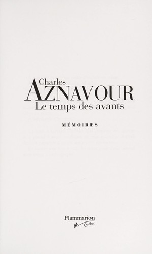 Cover for Le temps des avants