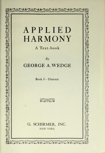 Cover for Applied Harmony
