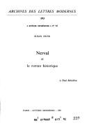 Cover for Nerval et le roman historique