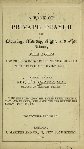Cover for A book of private prayer