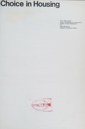 Cover for Choice in housing