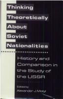 Cover for Thinking theoretically about Soviet nationalities