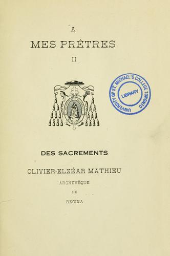 Cover for Des sacrements