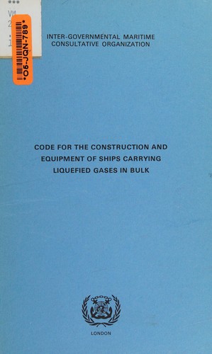 Cover for Code for the construction and equipment of ships carrying liquefied gases in bulk.
