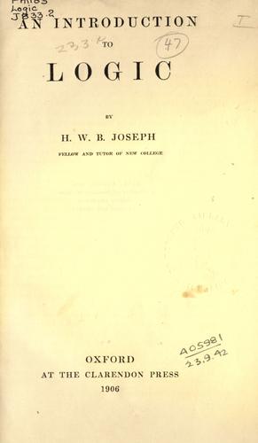 Cover for An introduction to logic