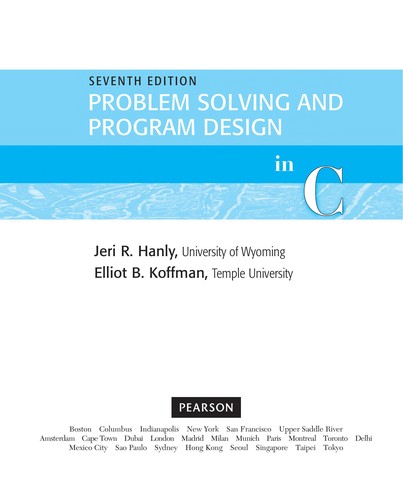 Cover for Problem solving and program design in C