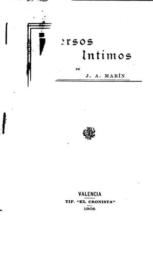 Cover for Versos Intimos