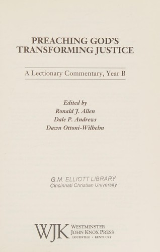 Cover for Preaching God's transforming justice