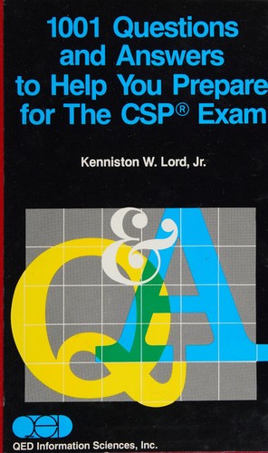 Cover for 1001 questions and answers to help you prepare for the CSP (R) exam