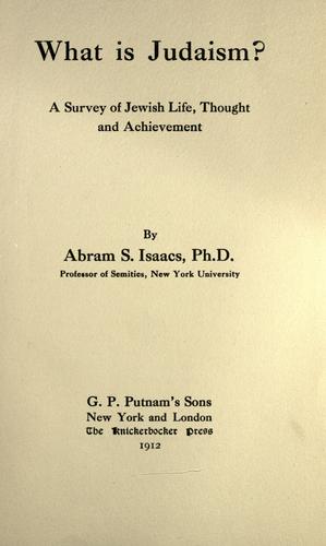 Cover for What is Judaism?