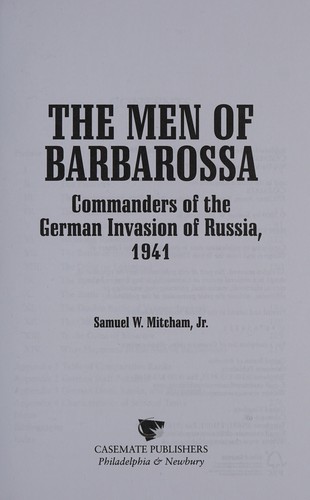 Cover for The men of Barbarossa