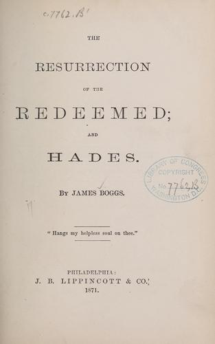 Cover for The resurrection of the redeemed...