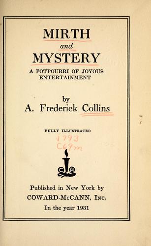 Cover for Mirth and mystery