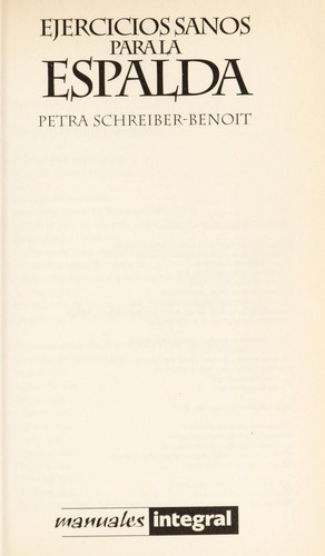 Cover for Ejercicios Sanos Para LA Espalda (Manuales)