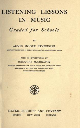 Cover for Listening lessons in music, graded for schools