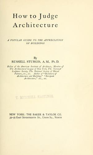 Cover for How to judge architecture