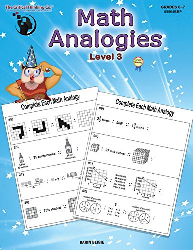 Cover for Math Analogies Level 3 Workbook - Analogical and Mathematical Reasoning Puzzles Using Standards-Based Analogies