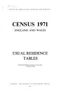 Cover for Census 1971, England and Wales, usual residence tables