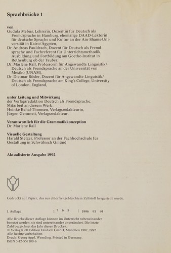 Cover for Sprachbrucke