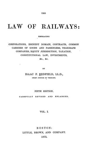 Cover for The law of railways