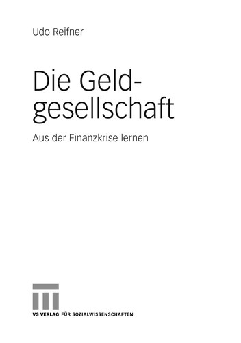 Cover for Die Geldgesellschaft