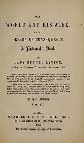 Cover for world and his wife, or, A person of consequence