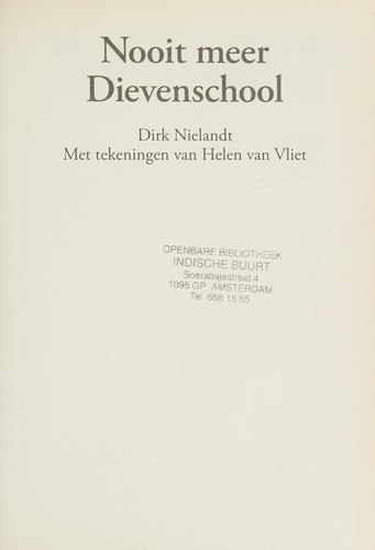 Cover for Nooit meer Dievenschool